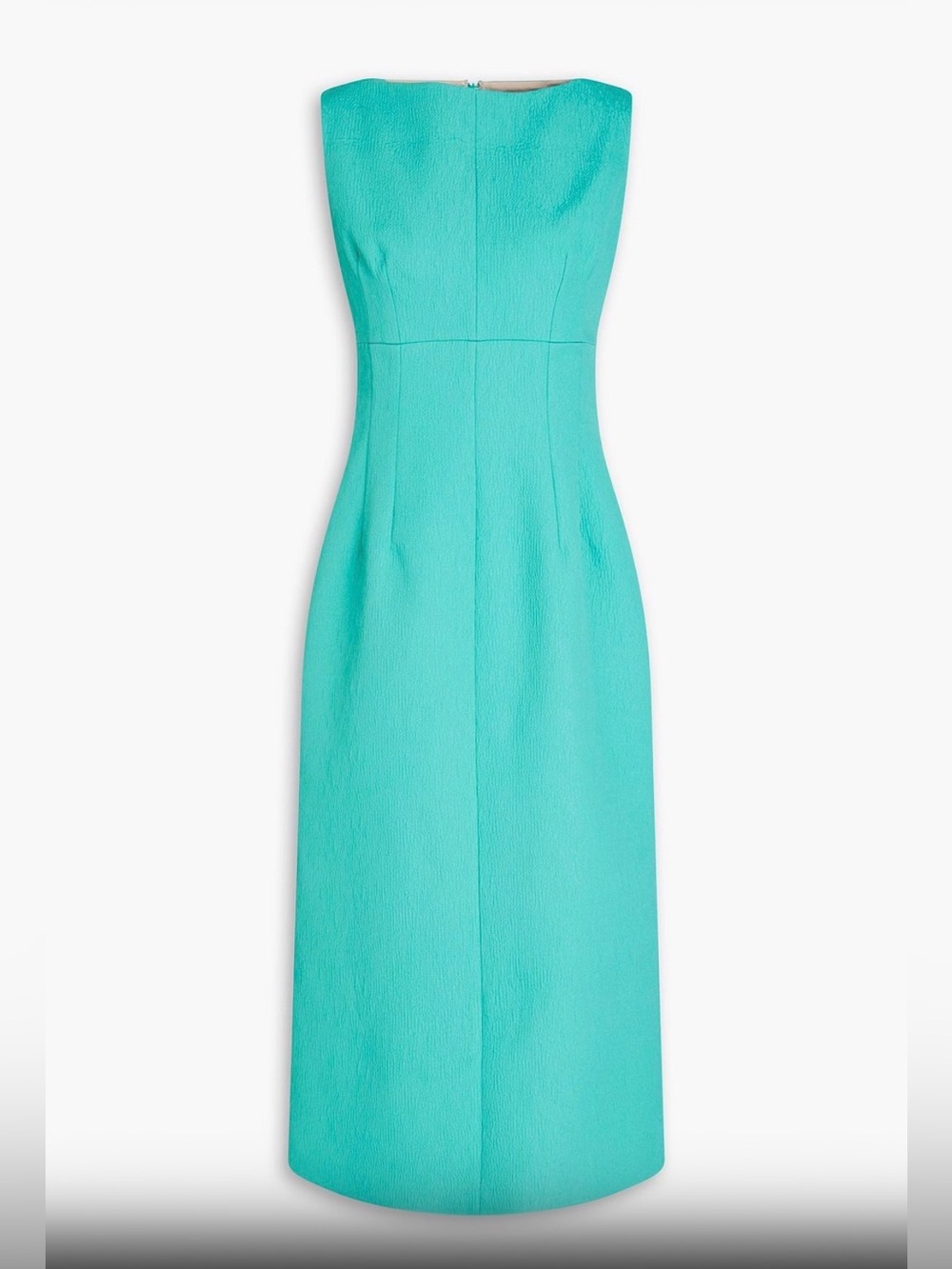 NWT Emilia Wickstead Ashie Turquoise Textured Cloqué Midi Dress — UK 10 / US 6